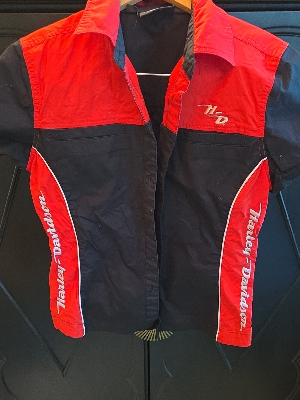Harley-Davidson Black and Red Short-Sleeve Racing Shirt